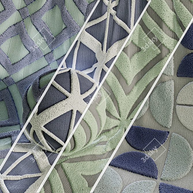 Punch Needle Embroidery Fabric Collection 3D model image 1