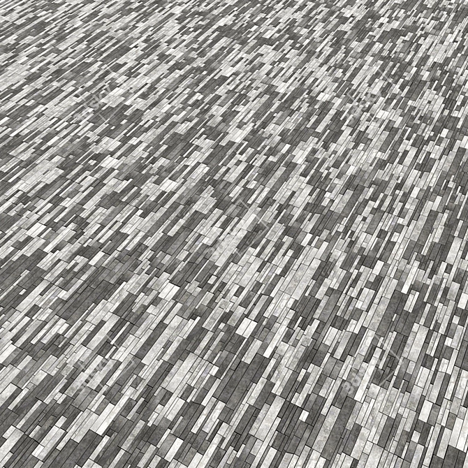 Polygonal Textured Pavement Kit 3D model image 1