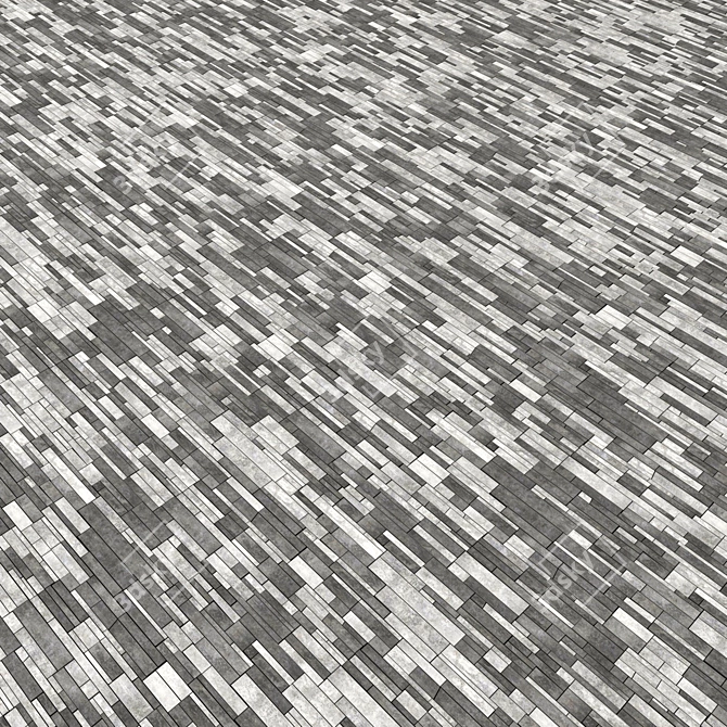 Polygonal Textured Pavement Kit 3D model image 2