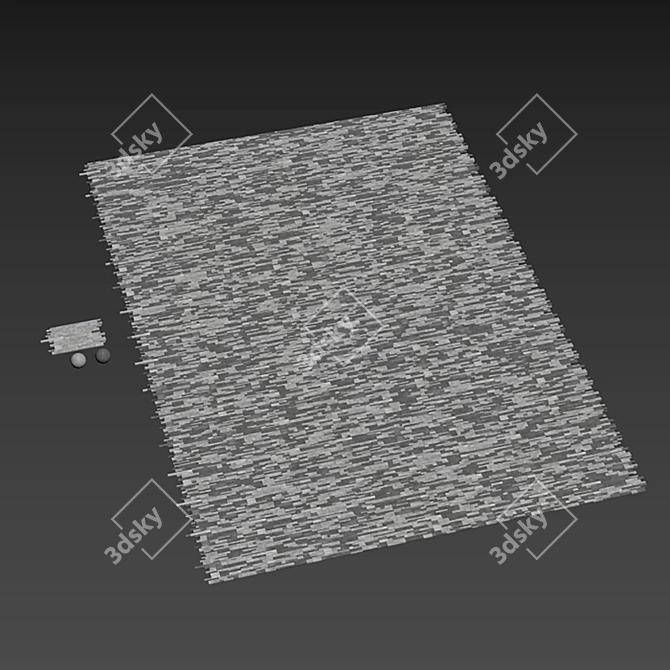 Polygonal Textured Pavement Kit 3D model image 5