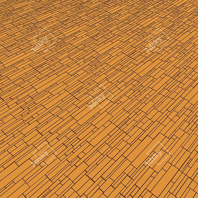 Polygonal Textured Pavement Kit 3D model image 6