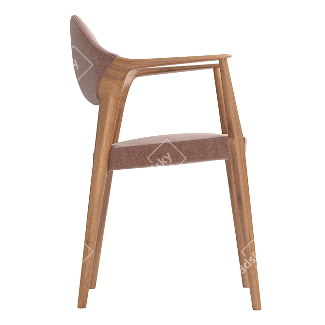 Contemporary Arm Dining Chair 3D model image 4