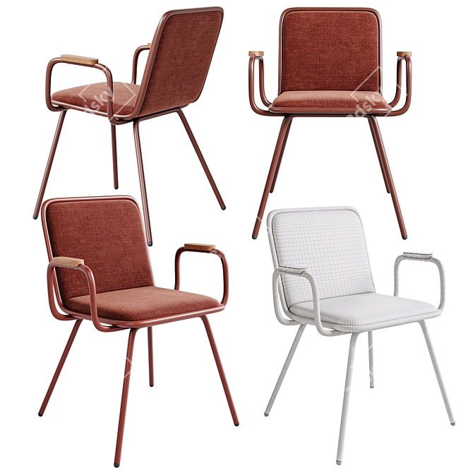 Hayche Dulwich Chair: Armrests Included 3D model image 4