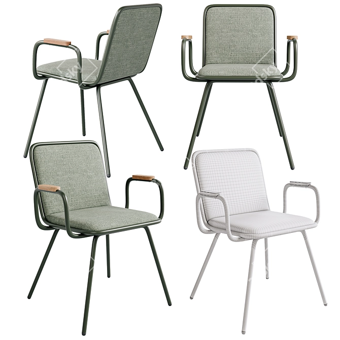 Hayche Dulwich Chair: Armrests Included 3D model image 5