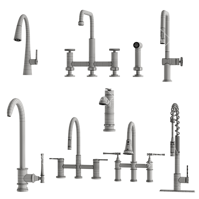 Kraus Kitchen Faucet Collection | Urbix, Oletto, Nolen 3D model image 4