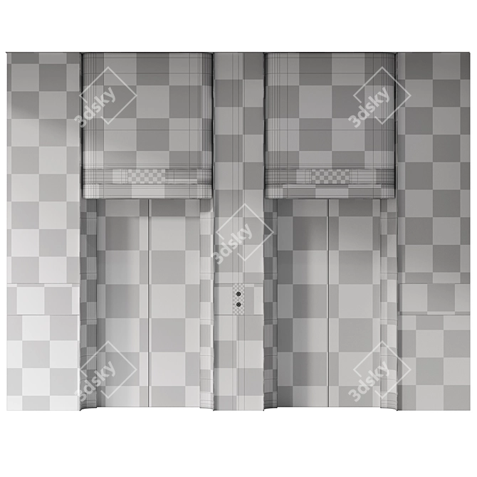 Modern Elevator Hall Wall Décor 3D model image 4