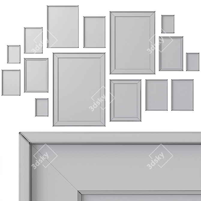 Assorted 3D Wall Art Set. 3D model image 4