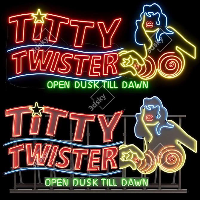 TittyTwister Neon Sign Kit 3D model image 1