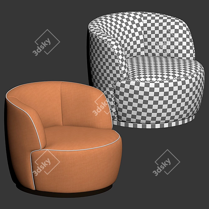 Elegant CIPRIA Armchair, SOFTHOUSE 3D model image 5