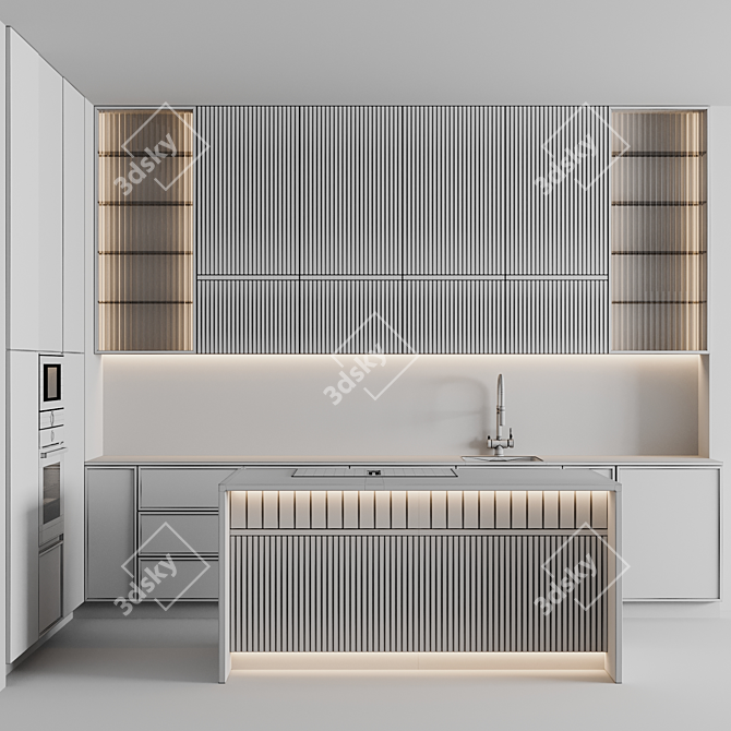 Adjustable Modern Kitchen 296 3D model image 6