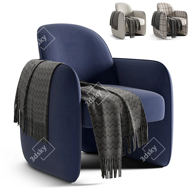 Sleek Saddleback Chair in 3 Colors 3D model image 1