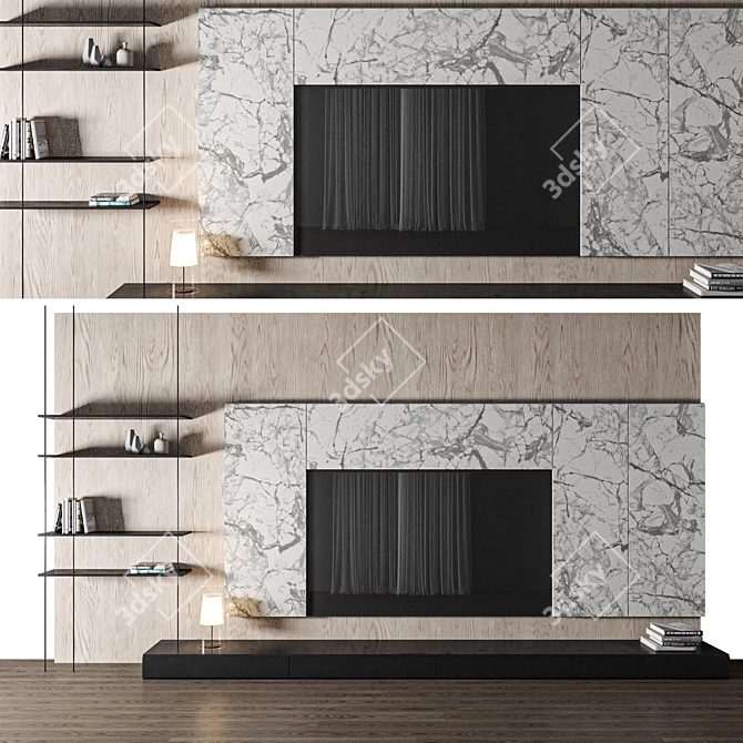 Modern TV Wall Design Model 3D model image 1