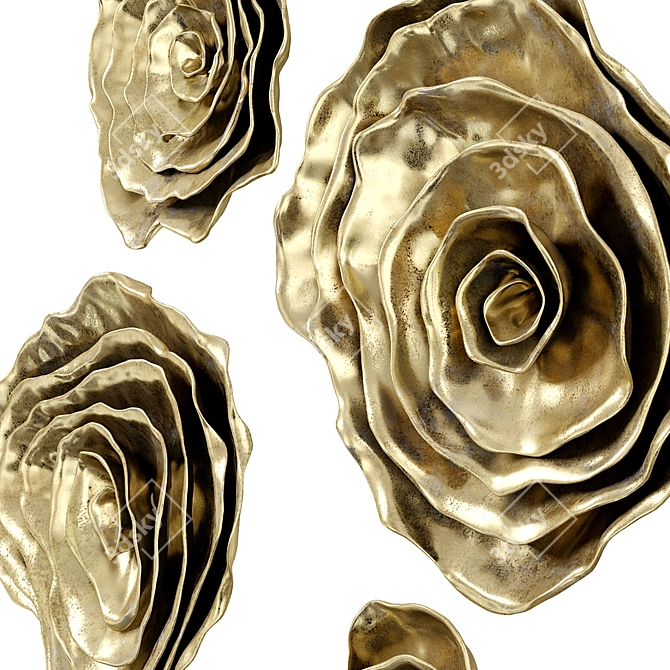 Chic Freeform Floral Wall Plaques 3D model image 3