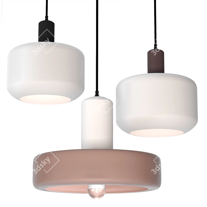 Juko Ceiling Light Fixtures, Dual Colored 3D model image 1