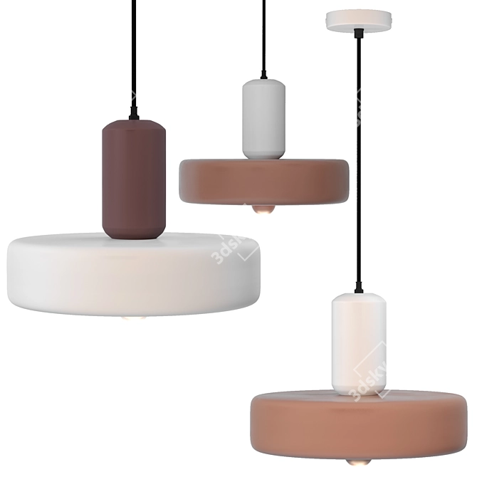 Juko Ceiling Light Fixtures, Dual Colored 3D model image 3