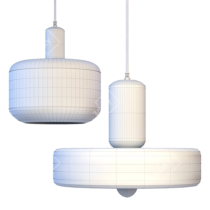 Juko Ceiling Light Fixtures, Dual Colored 3D model image 5