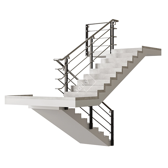 Modern Steel Ladder Solution 3D model image 2