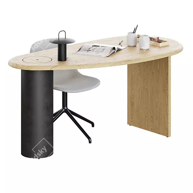 Eclipse Desk Workplace Furniture Modelling 3D model image 4