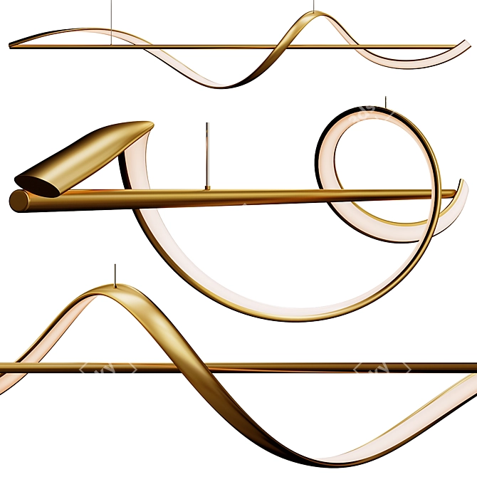 Elegant Adonis Pendant Lamp 3D model image 1