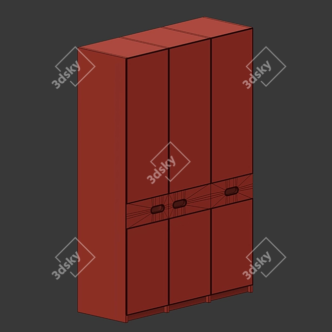 Retro Vintage Wardrobe 3D model image 2