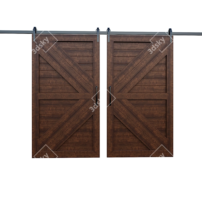 Rustic Barn Door 3D Model 3D model image 3