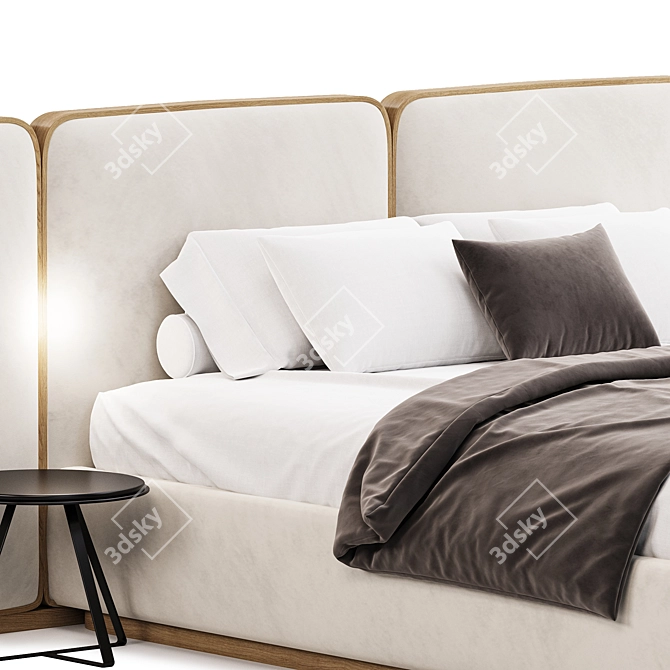 Luxury Gem Upholstered Bed Frame 3D model image 4