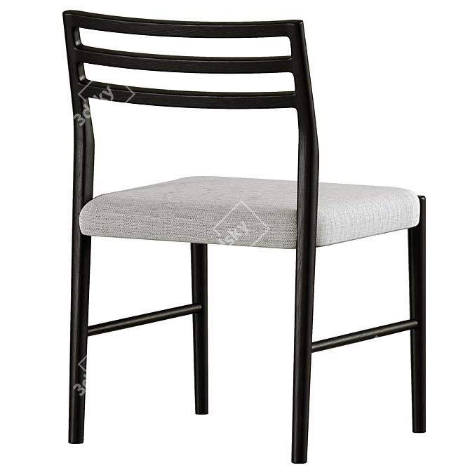 Elegant Quincy Basketweave Dining Chair 3D model image 5