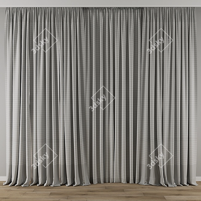 Minimalist Curtain 3D Model Kit 3D model image 3