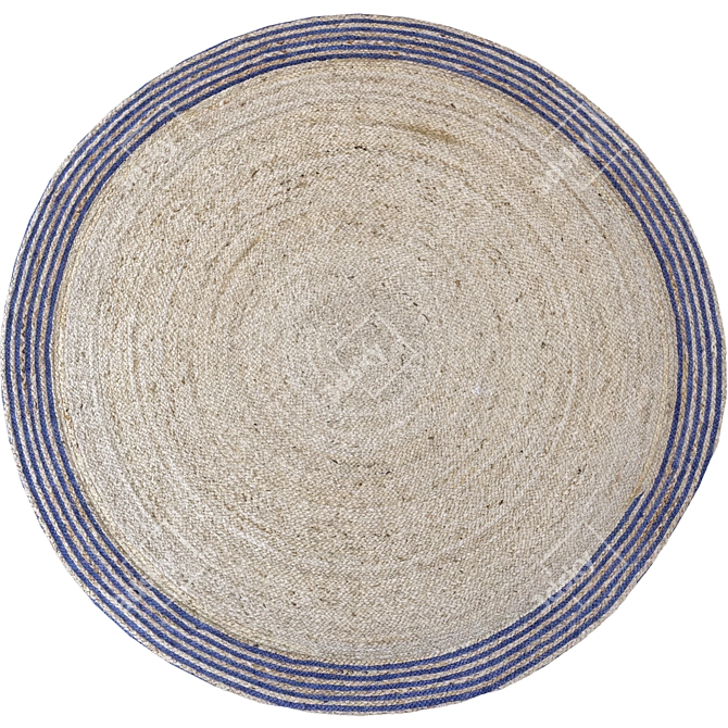 Navy Jute Capri Round Rug 3D model image 1