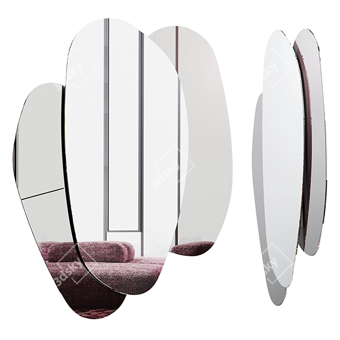 Italian Design Wall Mirror ULISSE 3D model image 2