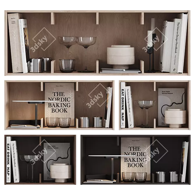 Modern Floating Wall Shelves 3D model image 1