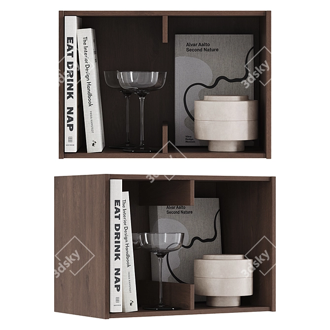 Modern Floating Wall Shelves 3D model image 4