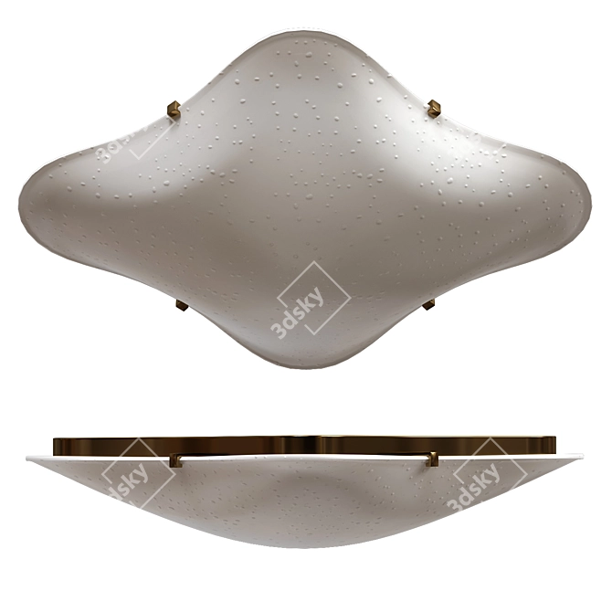 Hand-Blown Glass Ceiling Light 3D model image 1