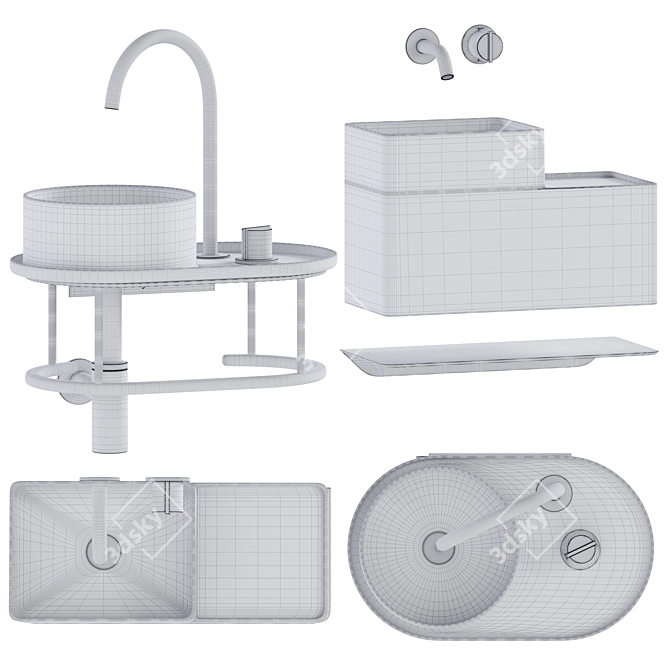 Italian Combo Wash Station 3D model image 3