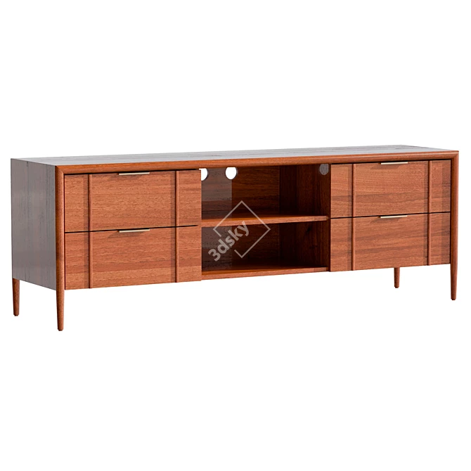 Modern UV-Unwrapped Media Console 3D model image 1