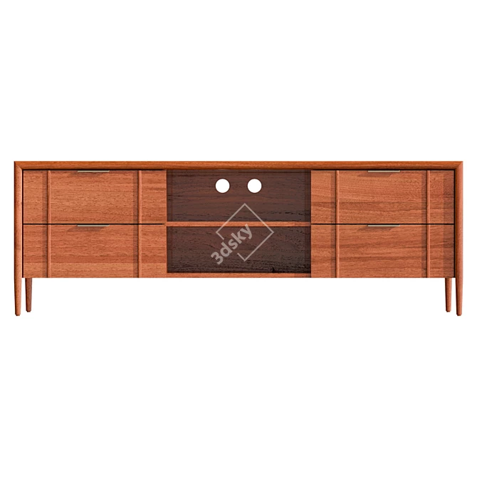 Modern UV-Unwrapped Media Console 3D model image 2