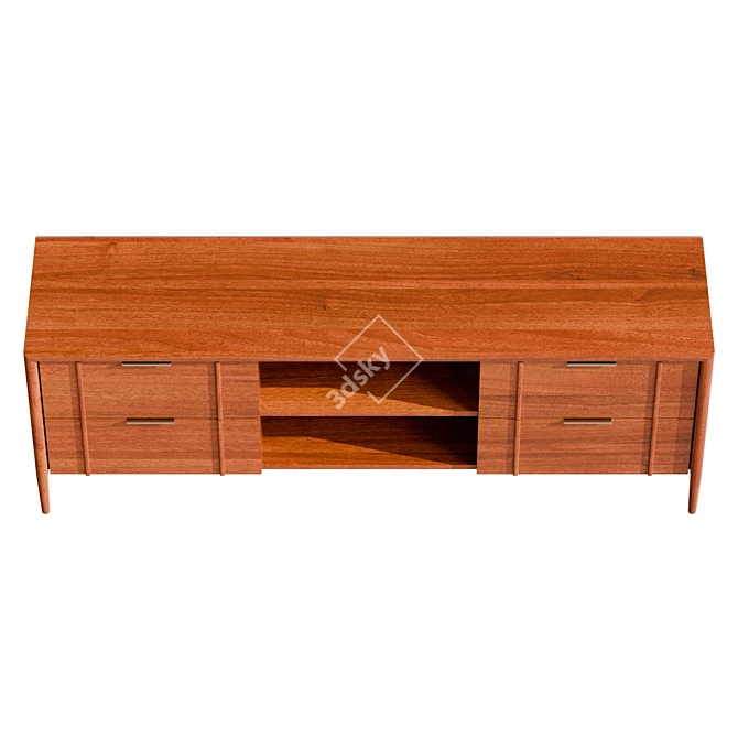 Modern UV-Unwrapped Media Console 3D model image 3