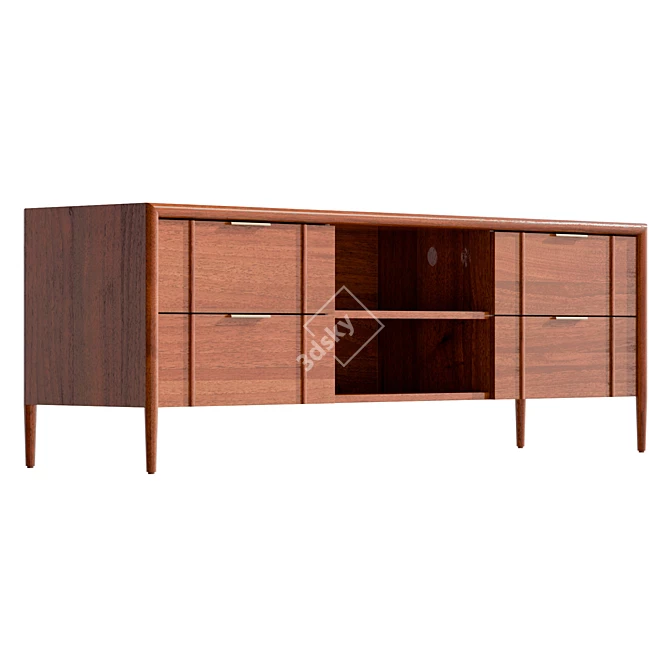 Modern UV-Unwrapped Media Console 3D model image 4