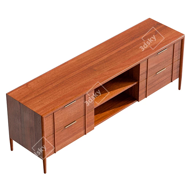 Modern UV-Unwrapped Media Console 3D model image 5