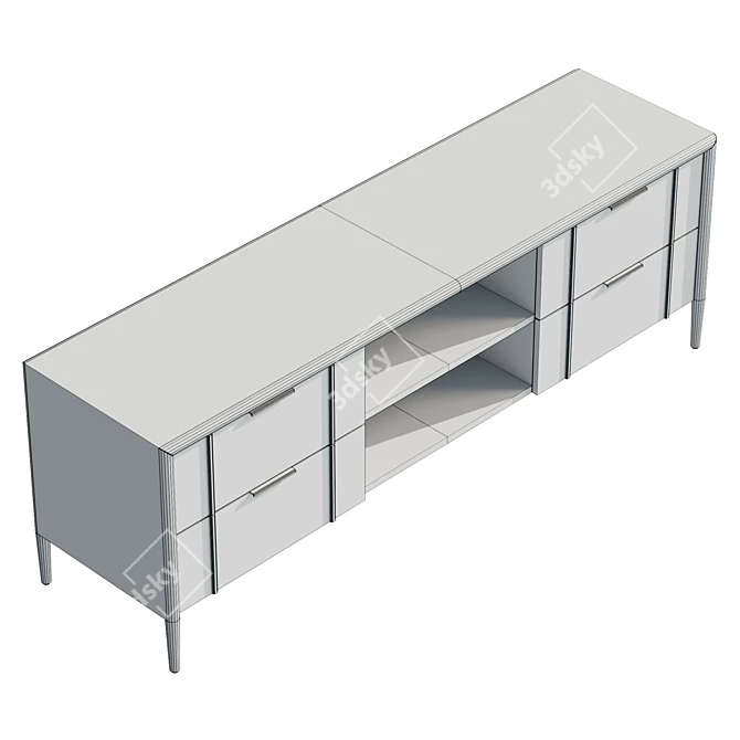 Modern UV-Unwrapped Media Console 3D model image 6