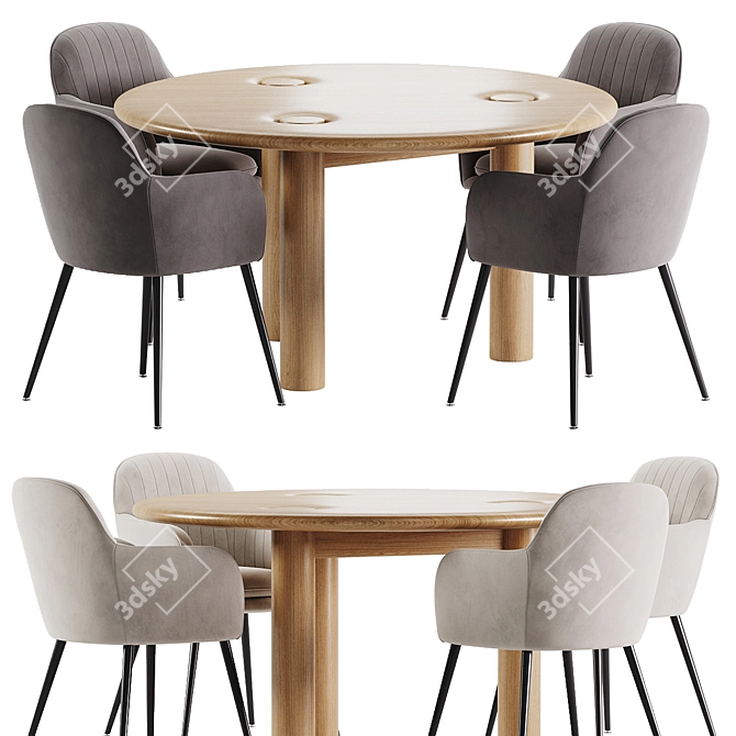 Modern Dining Set 82 Furniture 3D model image 1