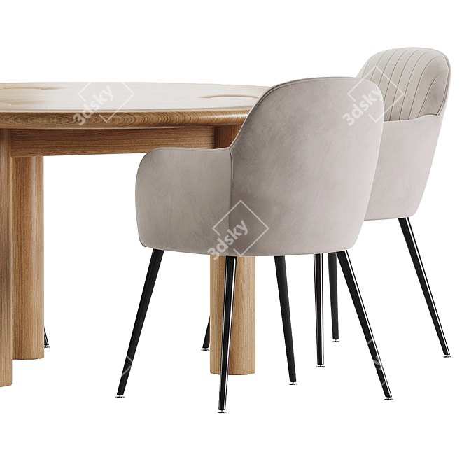 Modern Dining Set 82 Furniture 3D model image 2