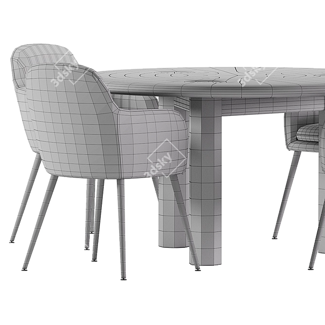Modern Dining Set 82 Furniture 3D model image 4