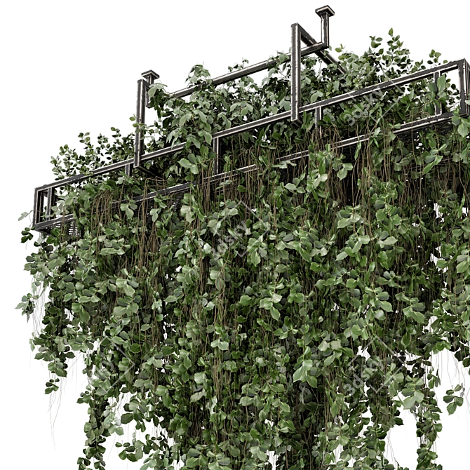 Metal Box Hanging Plants Set 3D model image 3