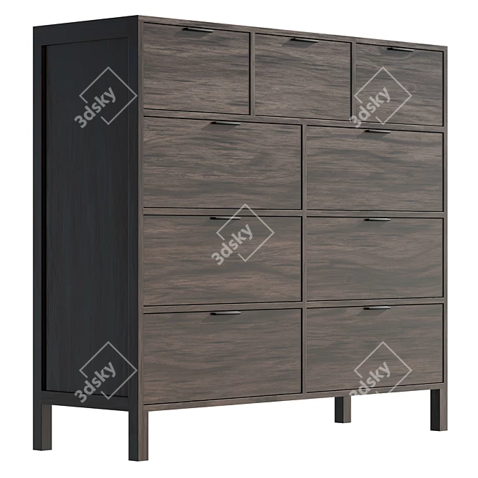 Modern Minimalist Kira Dresser 3D model image 4