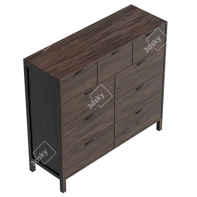 Modern Minimalist Kira Dresser 3D model image 5