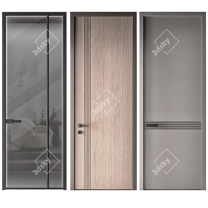 Raised Panel Doors: Modern Elegance 3D model image 1