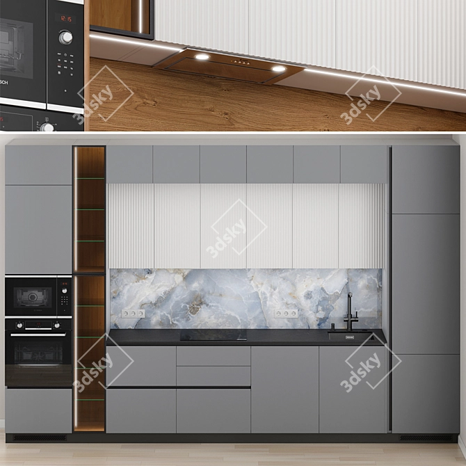 Modern Kitchen Set Bundle 3D model image 5