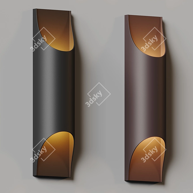 Modern Outdoor Wall Sconce Applique 3D model image 3