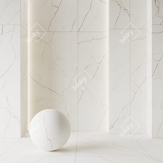 Marble Porcelain Tiles Set 3D model image 1